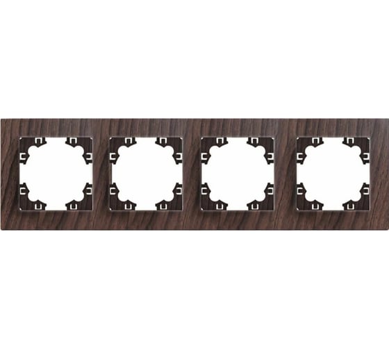 Изображение товара Рамка фактурная четырехместная универсальная UNIVersal серия "Афина" венге (еврослот) A10046-V