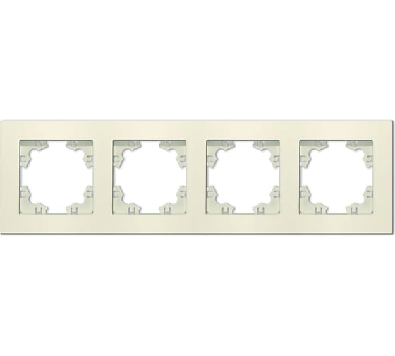 Изображение товара Рамка фактурная четырехместная универсальная UNIVersal серия "Афина" слоновая кость (ivory) (еврослот) A10046-I