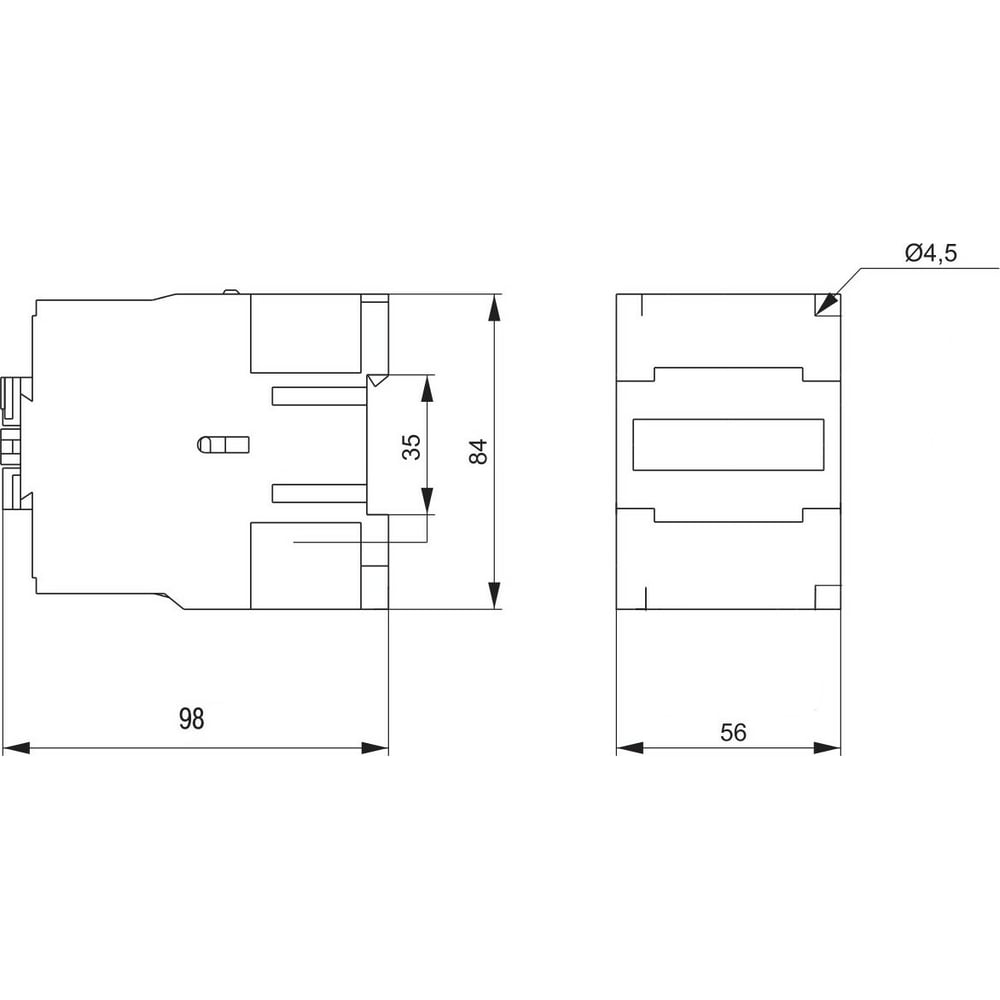 Изображение товара Контактор IEK КМИе-23210 32А 400В переменный ток монтаж DIN-рейка