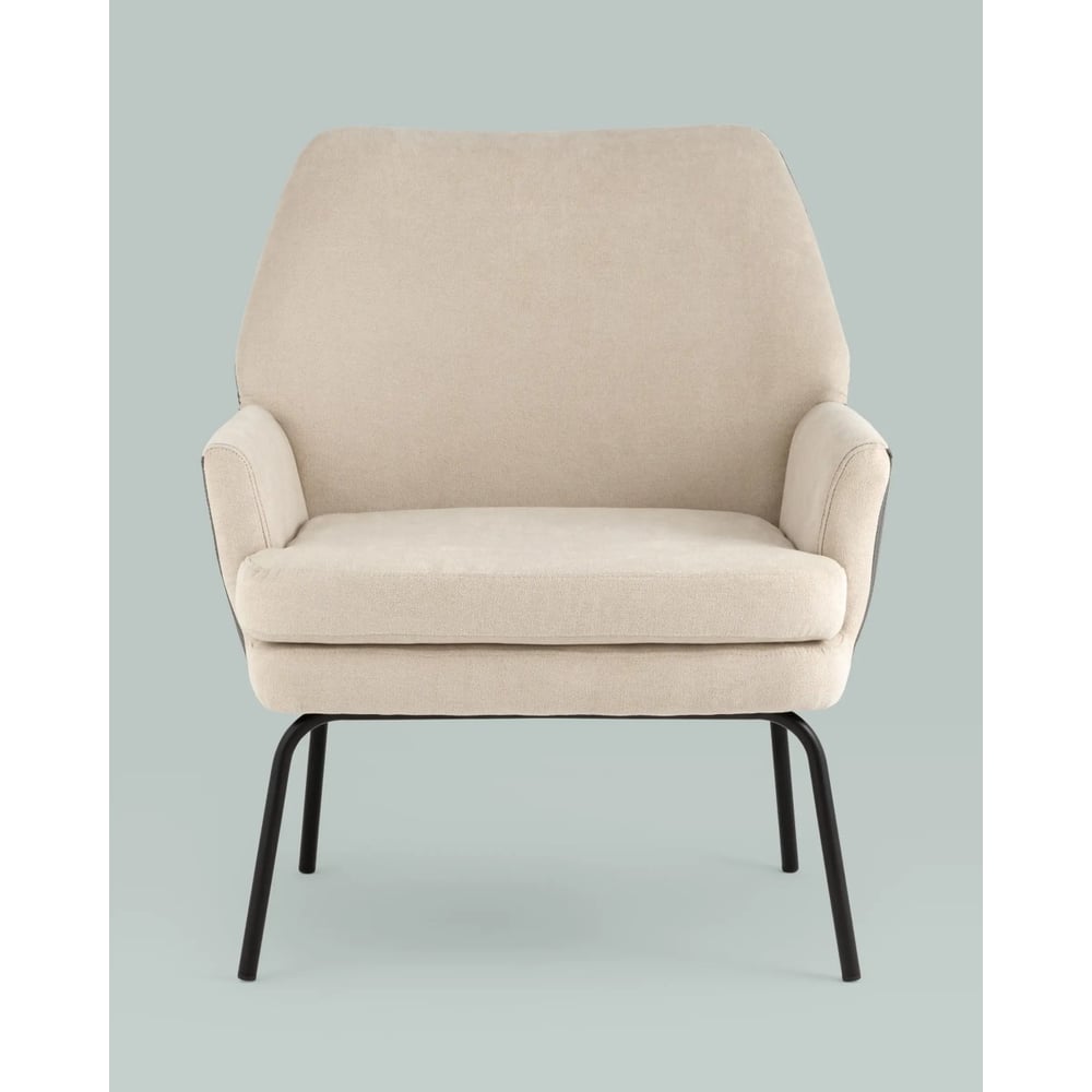 Изображение товара Кресло для гостиной Стул Груп Харви бежевое с серой экокожей