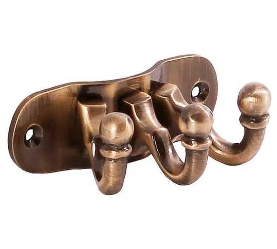 Изображение товара Крючок тройной Larvij Антик латунь LKBR134AB