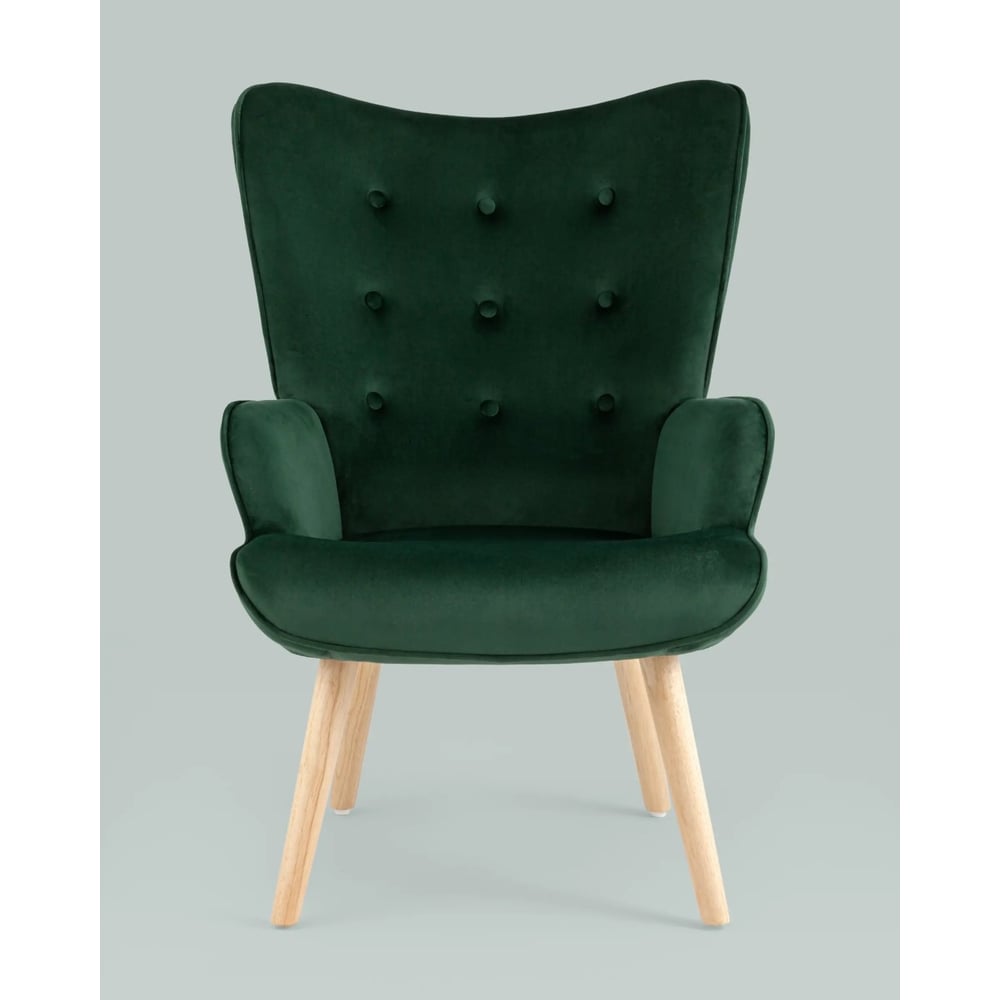 Изображение товара Кресло для гостиной Стул Груп Хью велюр темно-зеленый QH-8901K