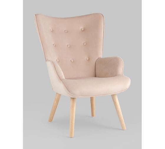 Изображение товара Кресло для гостиной Стул Груп Хью велюр бежевый QH-8901K HLR-5