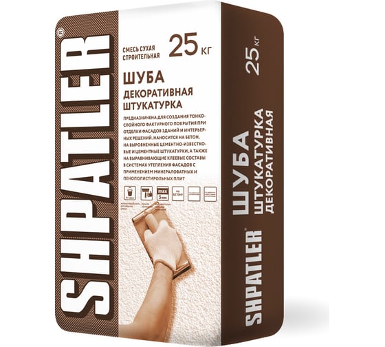 Изображение товара Декоративная штукатурка ШПАТЛЕР Шуба (3 мм), 25 кг Ш00114