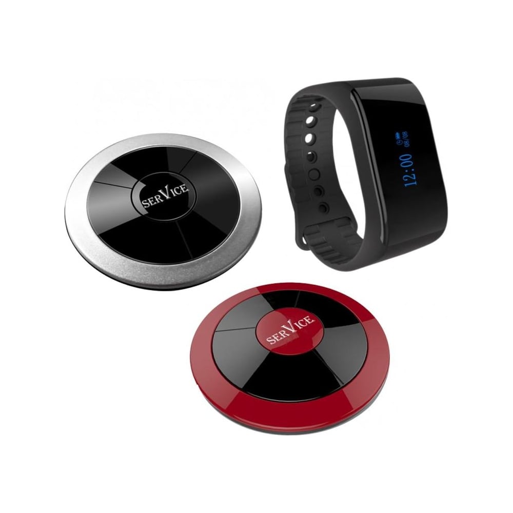 Изображение товара Кнопка вызова персонала ООО Комус Ruknopka модель RU-1 WiFi черная/бордовая