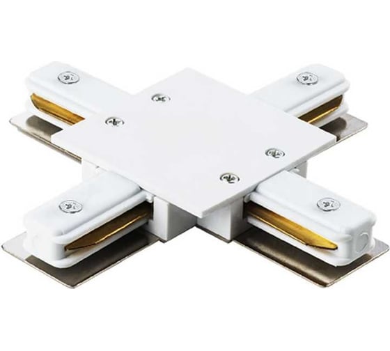 Изображение товара Соединитель для встраиваемых треков однофазный Lightstar BARRA X-образный белый 501146
