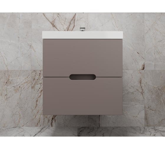 Изображение товара Подвесная тумба Style Line матис 60, 2 ящика, тауп темный ЛС-00002296