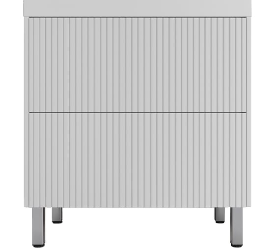 Изображение товара Тумба напольная Style Line Стокгольм 80, Classic 80, (2 ящ.) белый рифленый софт, PUSH ЛС-00002335