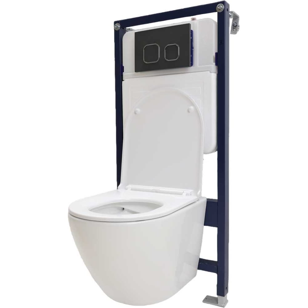 Изображение товара Комплект унитаза Alcora Encanto CO DP современный бесободковый с сиденьем