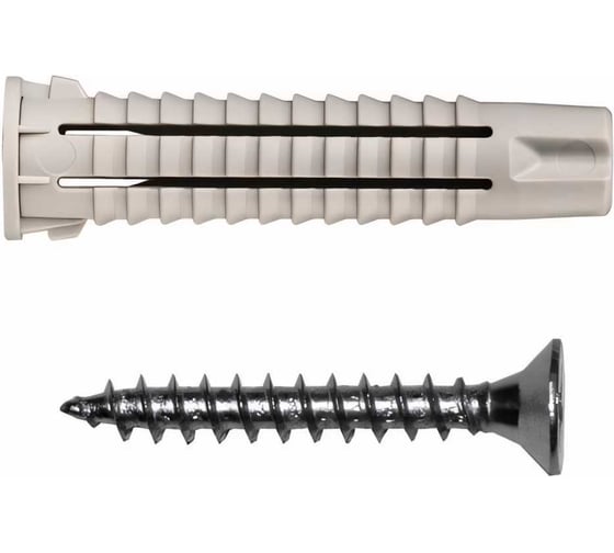 Изображение товара Универсальный нейлоновый дюбель ЕВРОПАРТНЕР PDU N 6х30 с шурупом 4х35 Zn 25 шт. 1 0479 1