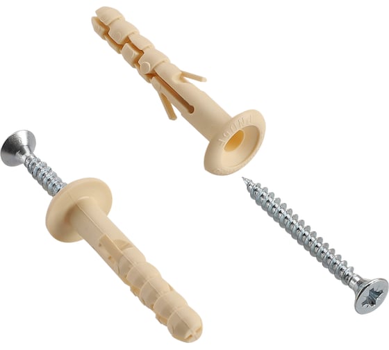 Изображение товара Нейлоновый дюбель ЕВРОПАРТНЕР PND-6F с широким фланцем, с шурупом, 20 шт. S13 0001 6