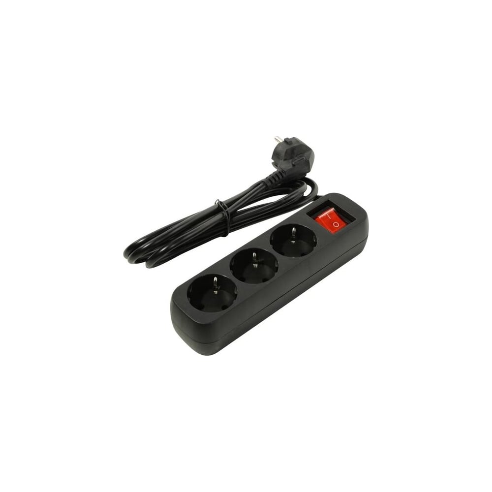 Изображение товара Удлинитель UNIVersal S-303 ПВС 3x1 3гнезда с/з выкл 2м (еврослот) черный 2019