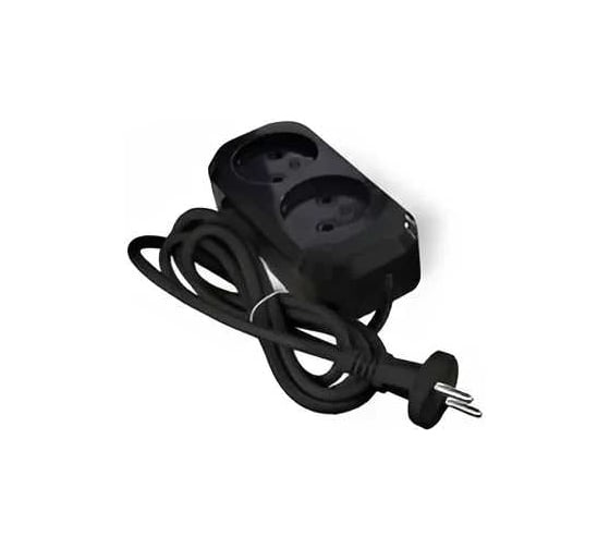 Изображение товара Удлинитель UNIVersal Е-202 ПВС 2x0,75 2гнезда б/з 2м (еврослот) черный 2103