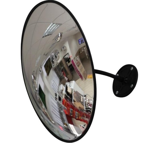 Изображение товара Зеркало круглое противокражное ООО Комус обзорное, 430 мм, с черным квитом, внутреннее 1288609