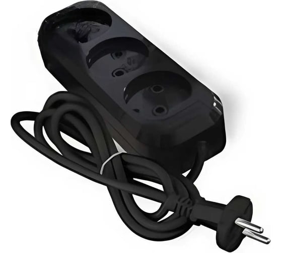 Изображение товара Удлинитель UNIVersal Е-203 ПВС 2x0,75 3гнезда б/з 5м (еврослот) черный 2166