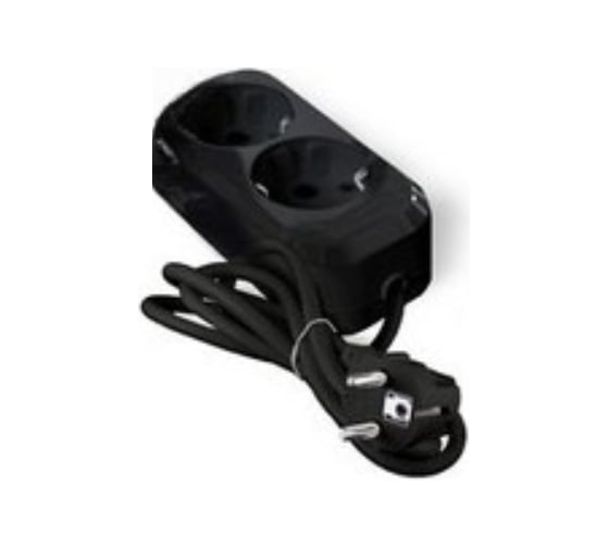 Изображение товара Удлинитель UNIVersal Е-302 ПВС 3x1 2гнезда с/з 2м (еврослот) черный 2175