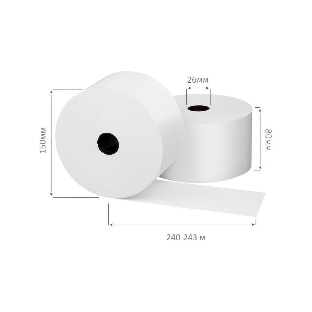 Изображение товара Ролики для касс Комус 80x150 мм термобумага термопечать