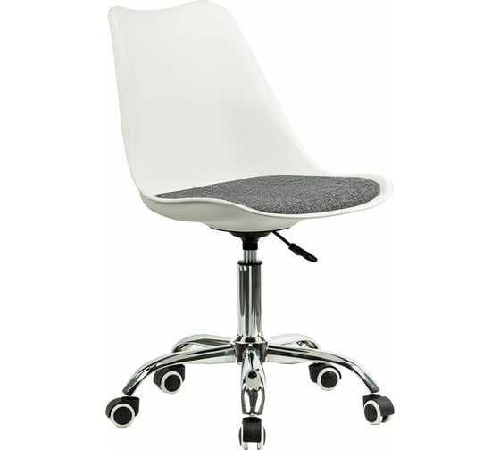Изображение товара Кресло стул BRABIX Eames Mg-310 Ch, хром, пластик белый, ткань серая 532924