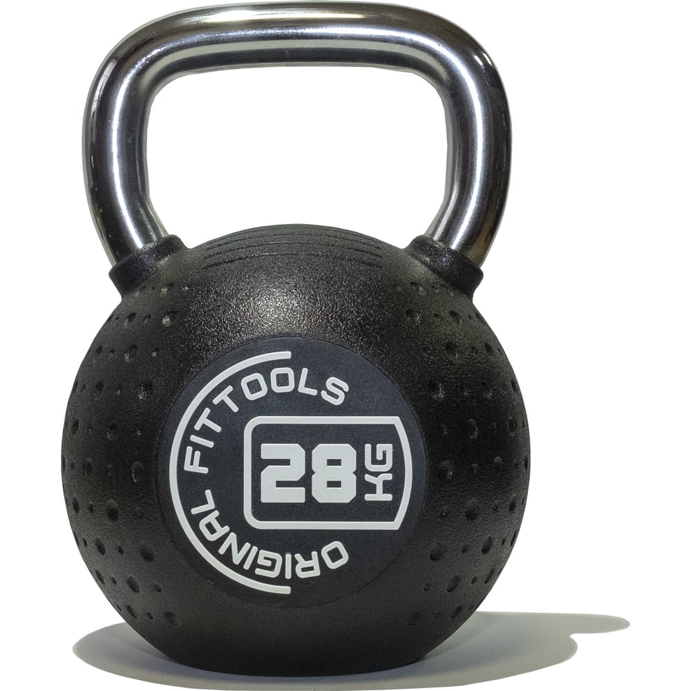 Изображение товара Гиря Original FitTools 28 кг с хромированной ручкой и полиуретановым покрытием