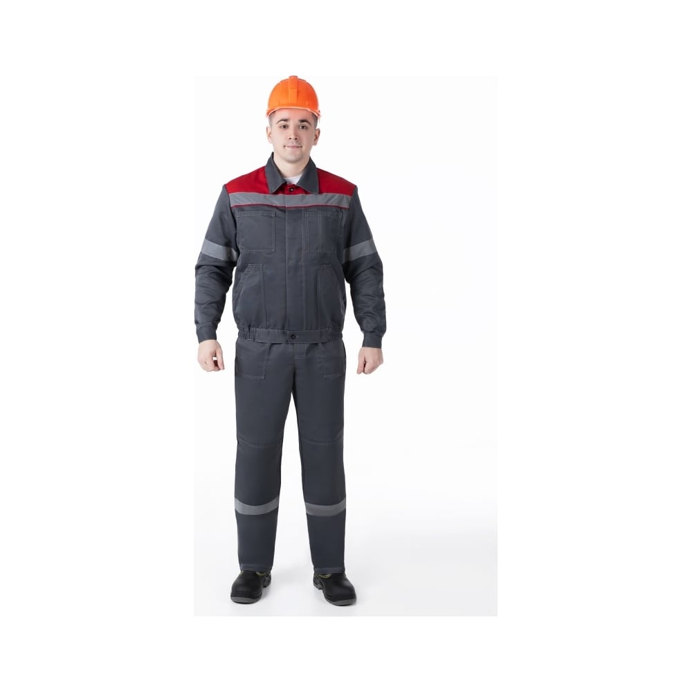 Изображение товара Костюм MILL ЛЕГИОНЕР мужской серый с красным водоотталкивающий с световозвращающими полосами