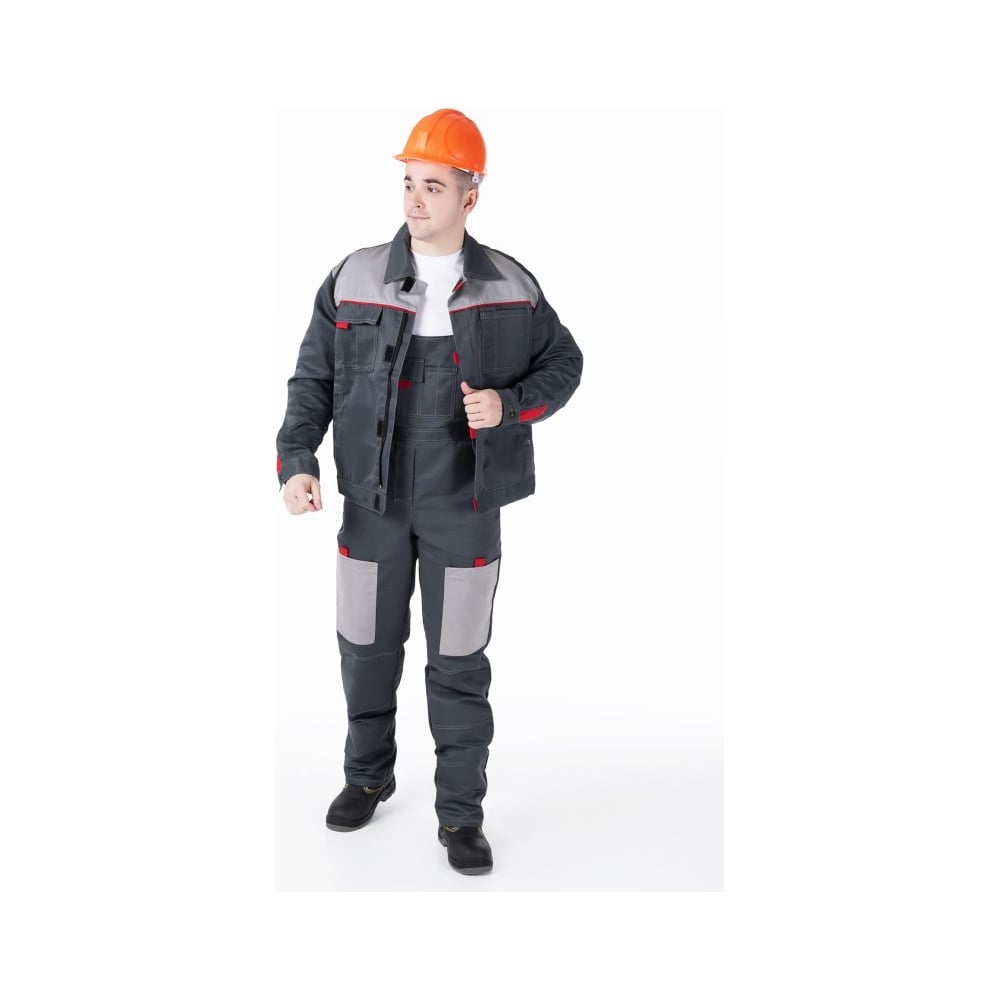 Изображение товара Мужской летний костюм MILL ФАВОРИТ 80_20 куртка и полукомбинезон серый размер 60-62