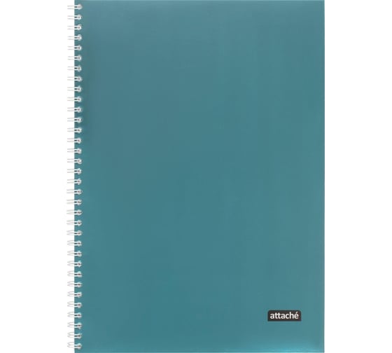 Изображение товара Тетрадь общая Attache А4, 96 л, Metallic Голубой, клетка, гребень, картон, фольга 1919354