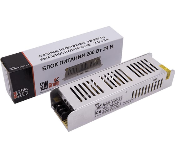 Изображение товара Компактный узкий блок питания SWG, 200W, 24V, T-200-24 00-00001029