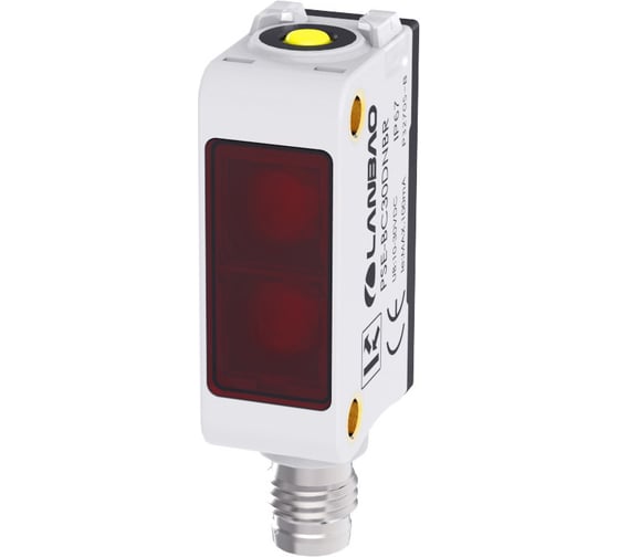 Изображение товара Оптический датчик диффузный Lanbao PSE-BC10DPB-E3, Sn=100 мм, PNP NO/NC (Програм)10...30DC, разъем М8, 07-00036647