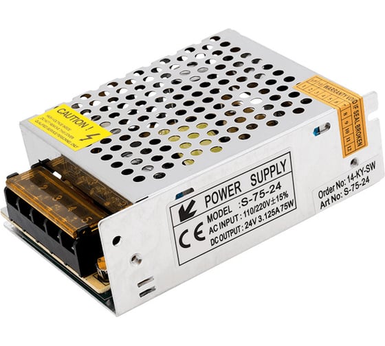 Изображение товара Блоки питания сетка SWG, 75W, 24V, S-75-24 00-00000299