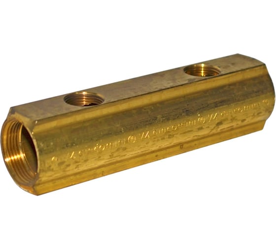 Изображение товара Коллектор Giacomini R582A латунь, 1 1/4 ВР/ВР, на 2 выхода 3/4 ВР R582AY002 040-0067