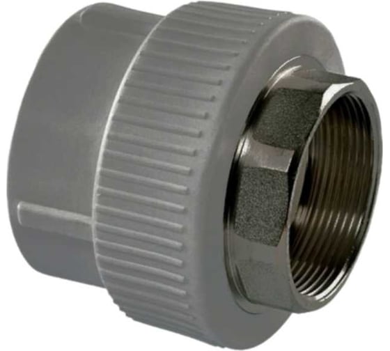 Изображение товара Муфта комбинированная TEBO PPR, 63x2 ВР под ключ, серый 031020512