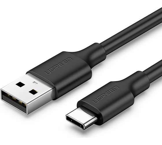 Изображение товара Кабель Ugreen US287 (60118) USB-A 2.0 to USB-C Cable Nickel Plating. Длина 2м. Цвет черный 60118_