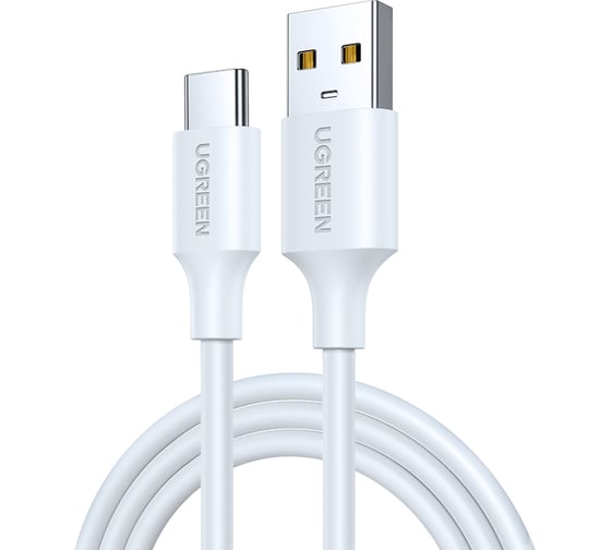 Изображение товара Кабель Ugreen US287 (60123) USB-A 2.0 to USB-C Cable Nickel Plating. Длина 2м. Цвет белый 60123_