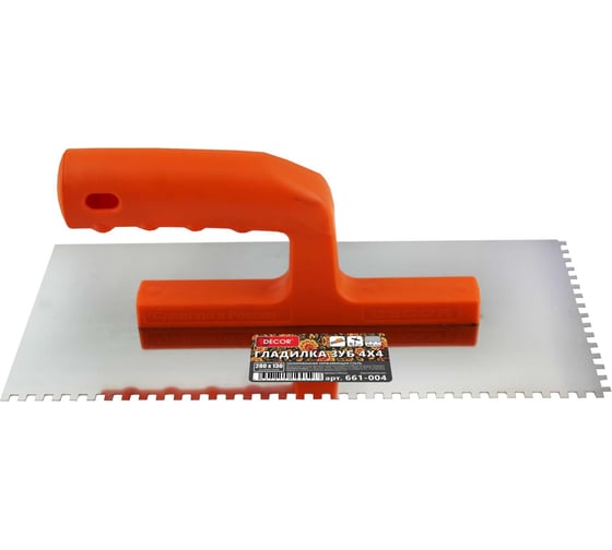 Изображение товара Гладилка DECOR 280x130мм, нерж. зуб 4x4мм, 0,7 мм 661-004 11613408