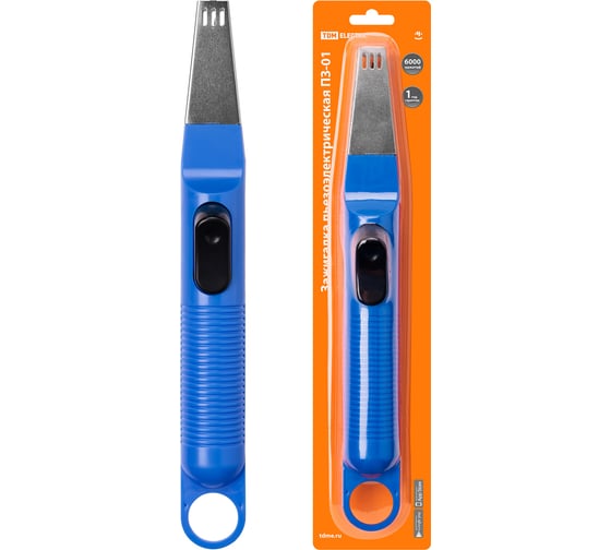 Изображение товара Зажигалка электронная TDM ELECTRIC для газовой плиты пьезоэлектрическая бытовая ПЗ-01, синяя SQ2511-0004