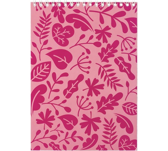 Изображение товара Блокнот Attache А5, 40 л, Magenta, клетка, 65 г, белый 100, картон, гребень, ВД-лак 1919311