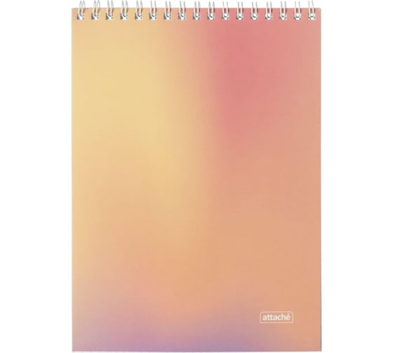 Изображение товара Блокнот Attache А5, 80 л, Яркий Градиент №2, клетка, гребень, картон, софттач-лак 1919333
