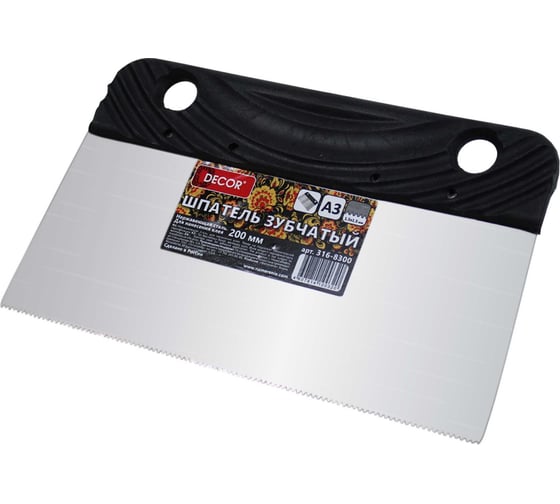 Изображение товара Шпатель DECOR 200 мм, зуб А3, металлич. 316-8300 11613436