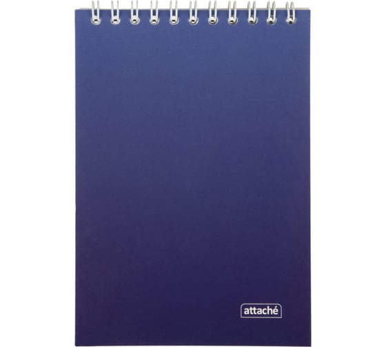 Изображение товара Блокнот Attache А6, 60 л, Градиент Синий, клетка, 65 г, гребень, УФ-лак 1919324