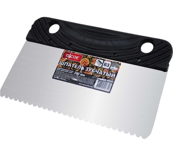 Изображение товара Шпатель DECOR 200 мм, зуб В3, металлич. 316-8600 11613439