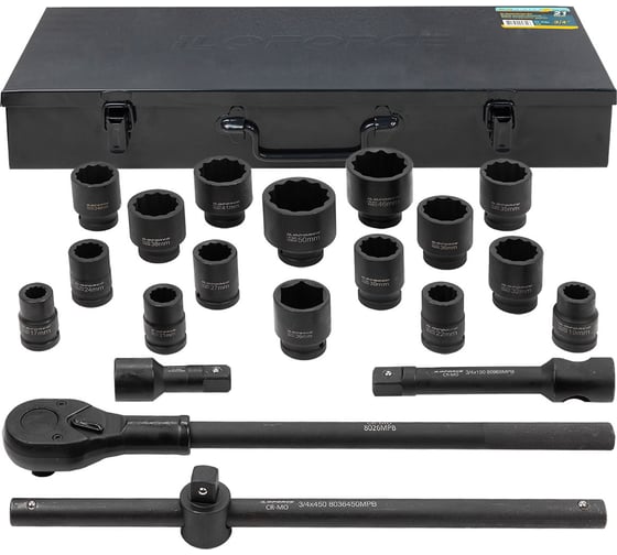 Изображение товара Набор инструментов ударных iLOFORCE 21пр, 3/4" (12гр.) IF-6212-9MPB(58980)