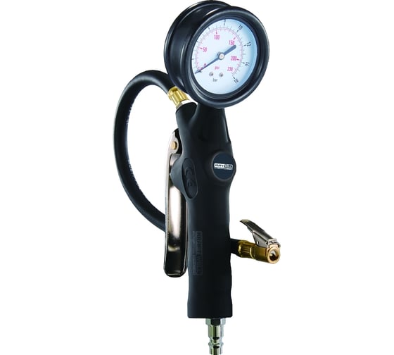 Изображение товара Пистолет для подкачки шин KraftWell с аналоговым манометром KRWTG-A1