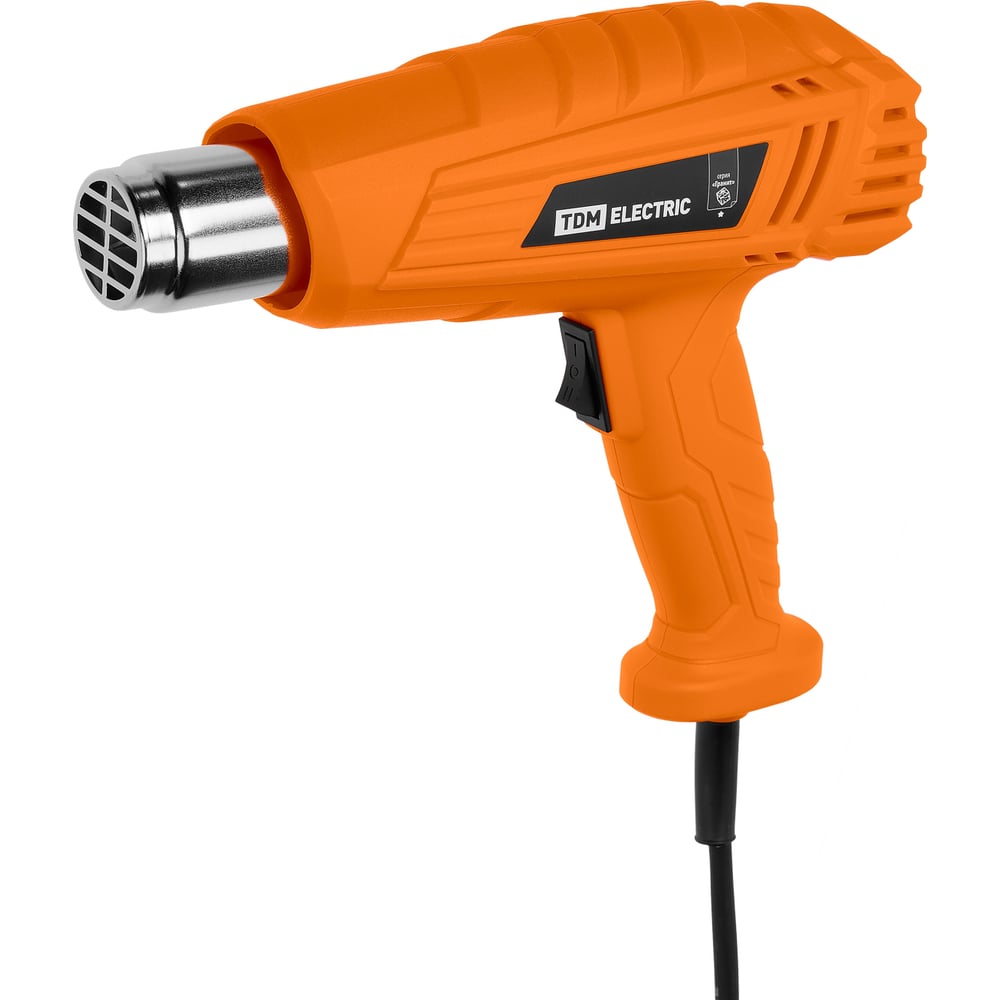 Изображение товара Технический фен TDM ELECTRIC (технический) ТФ-03, 2000 Вт, 2 режима регулировки температуры, 350/600 °C, 300/500 л/мин, "Гранит" SQ1029-0103