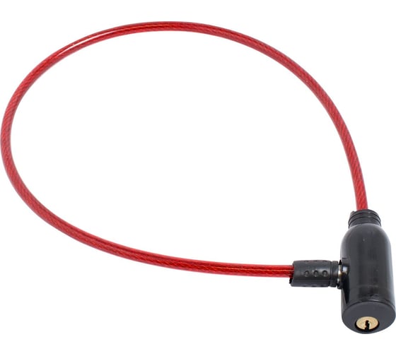 Изображение товара Замок велосипедный тросовый Стандарт ВС-Т6 600 мм, RED красный 13919