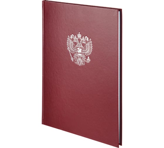 Изображение товара Книга учета Attache Герб А4, 96 л, в клетку, блок офсет, бумвинил бордовый 1837202