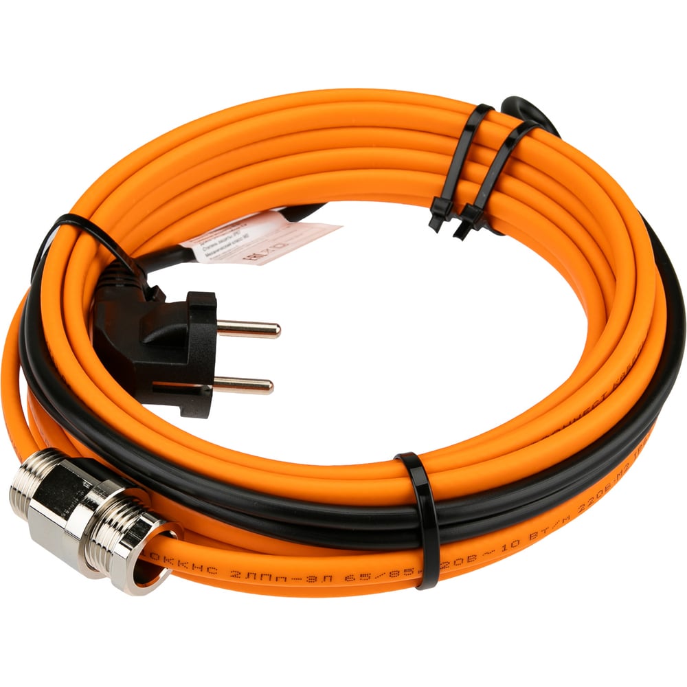 Изображение товара Греющий саморегулирующийся кабель PROCONNECT 10 ККНС 2ЛПп-ЭЛ 65/85 для труб 6м 60Вт