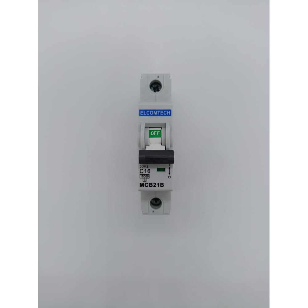 Изображение товара Автоматический выключатель ELCOMTECH MCB21B-10-1C16AC для защиты цепей 16 А
