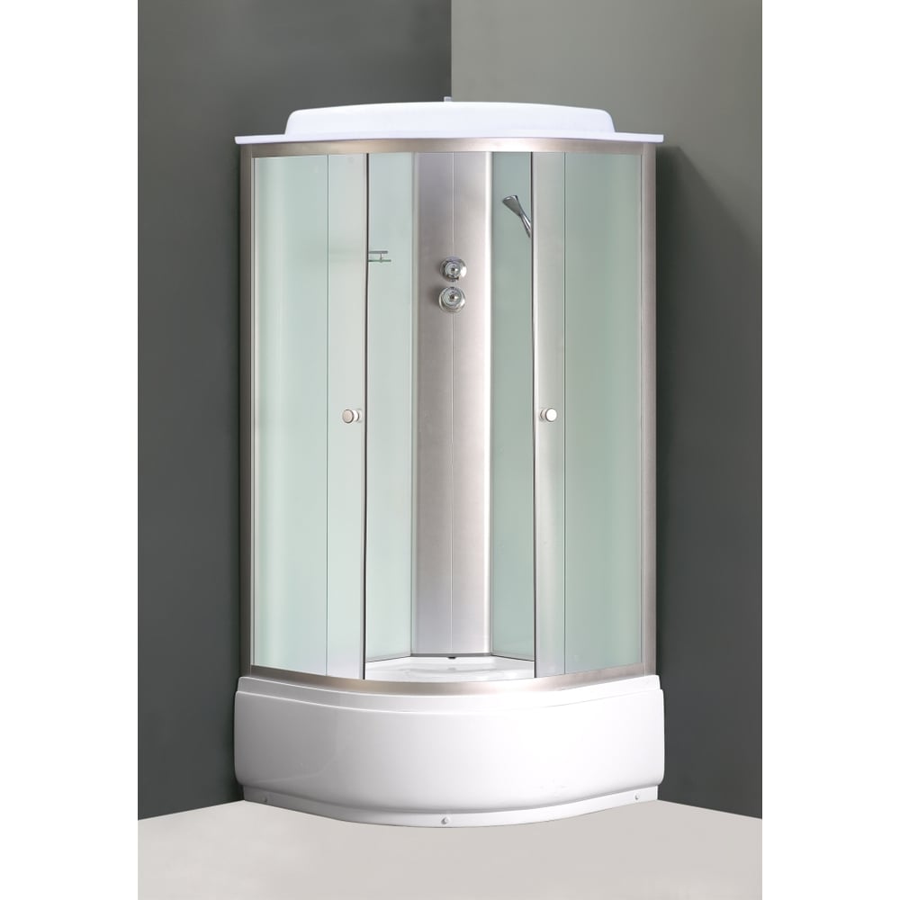 Изображение товара Душевая кабина GROSSBERG 900х900 мм с высоким поддоном 45 см и матовым стеклом