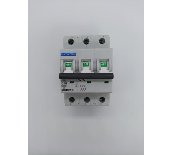 Изображение товара Автоматический выключатель ELCOMTECH MCB21B-10-3C16AC УТ-00026291