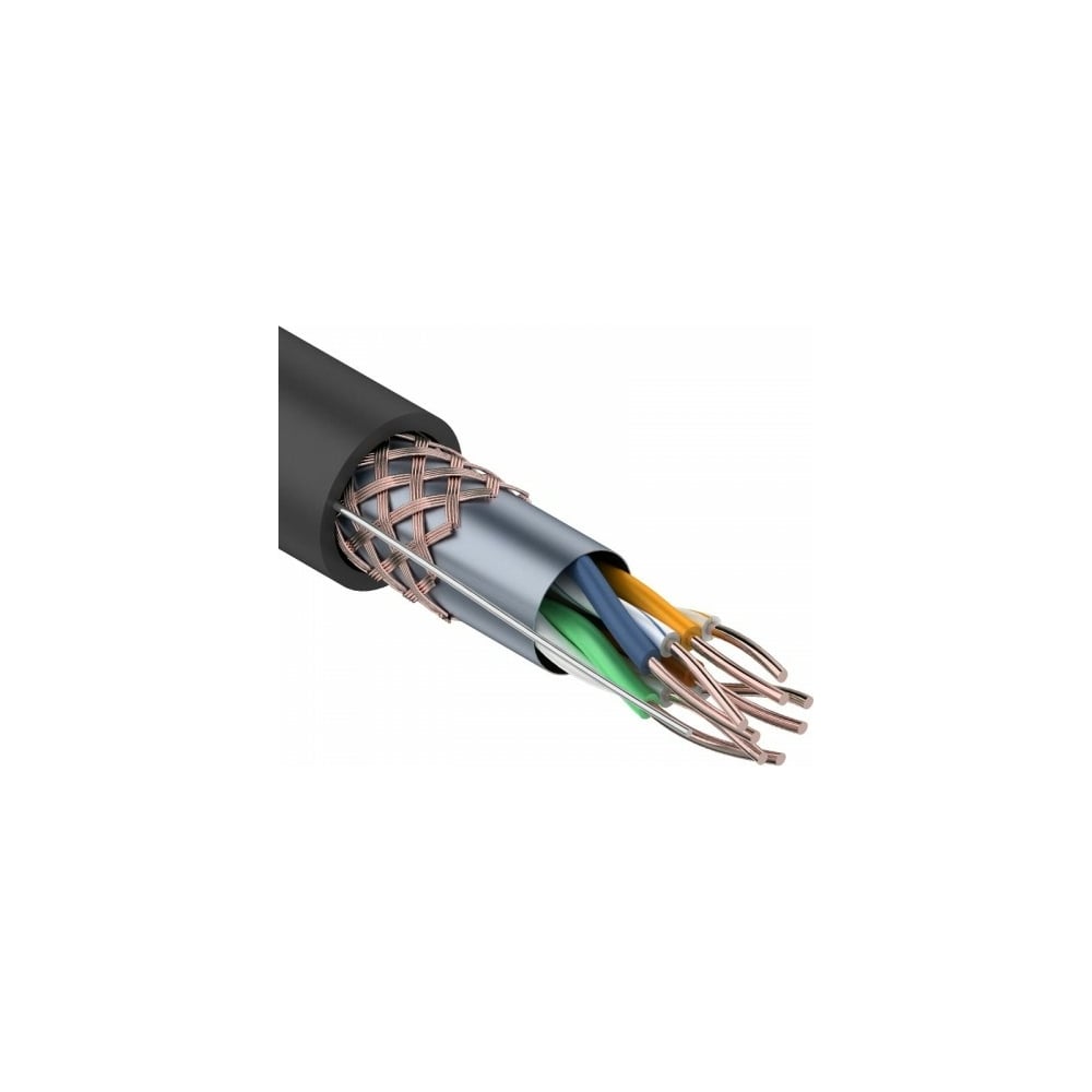 фото Кабель витая пара rexant sftp, 4pr, 24awg, cat5e, наружный, бухта 305м 01-0344